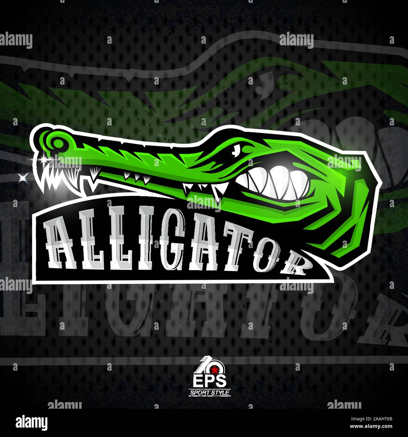 Crocodile face in profile with bared teeth. Logo for any sport team alligator Stock Vector Image