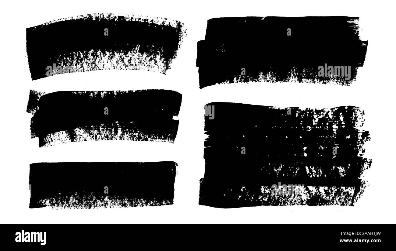 Brush strokes. Vector paintbrushes set. Grunge design elements Stock ...
