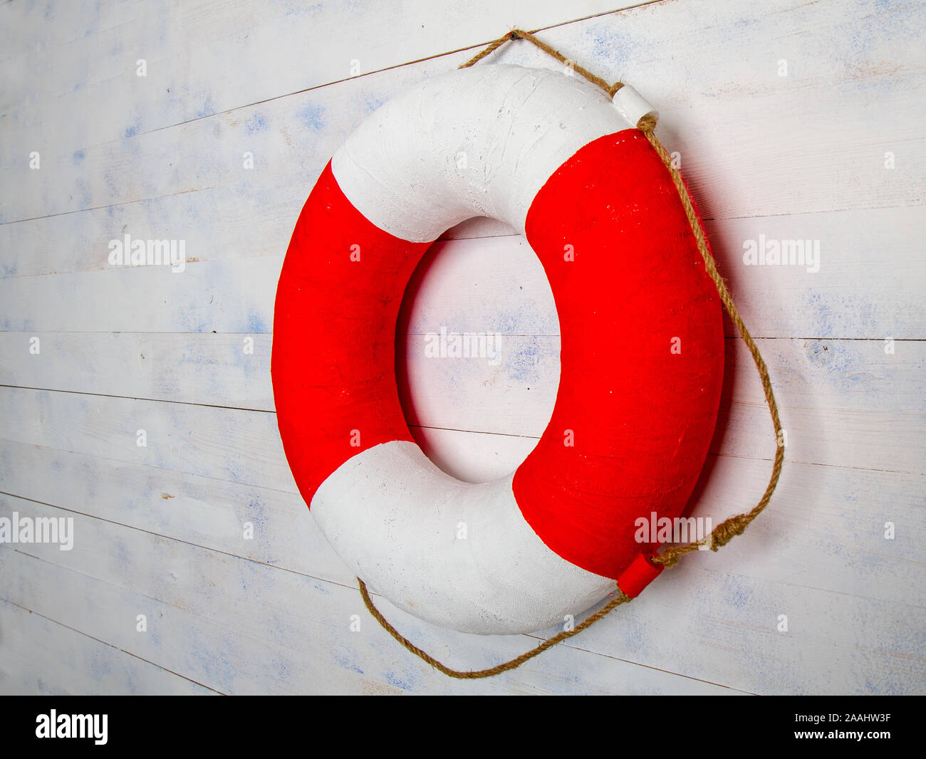 white red life buoy Stock Photo