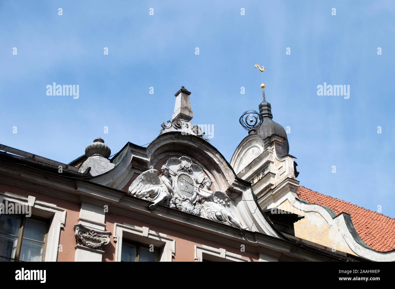 Riga Latvia Roof Top Decoration Translation Latin To English