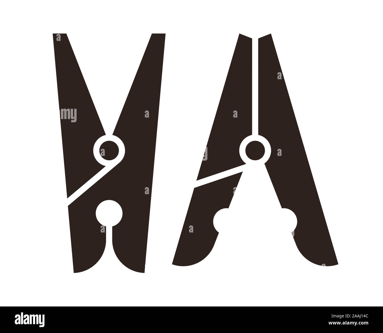 Clothes peg icon set isolated on white background Stock Photo Alamy