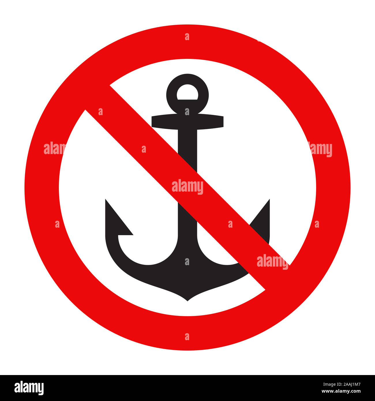No anchoring sign isolated on white background Stock Photo Alamy