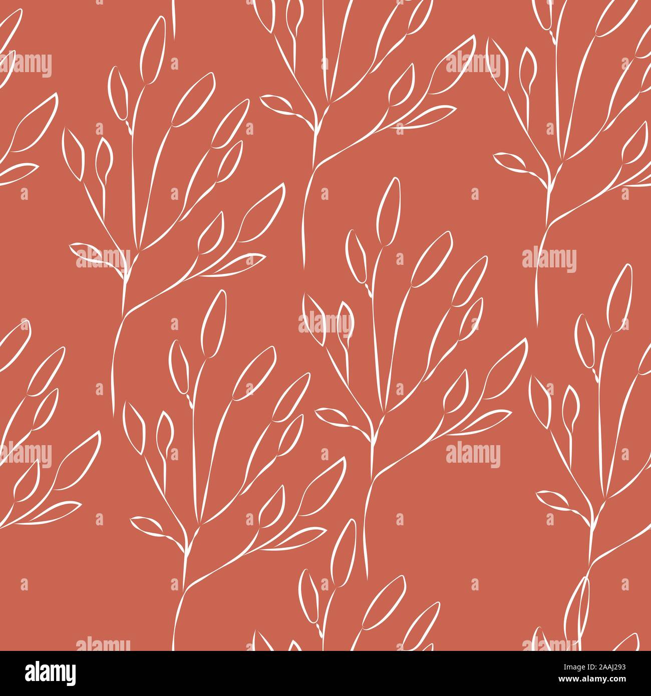 Seamless Pattern with Cute Flowers. Hand Drawn Scandinavian Style ...