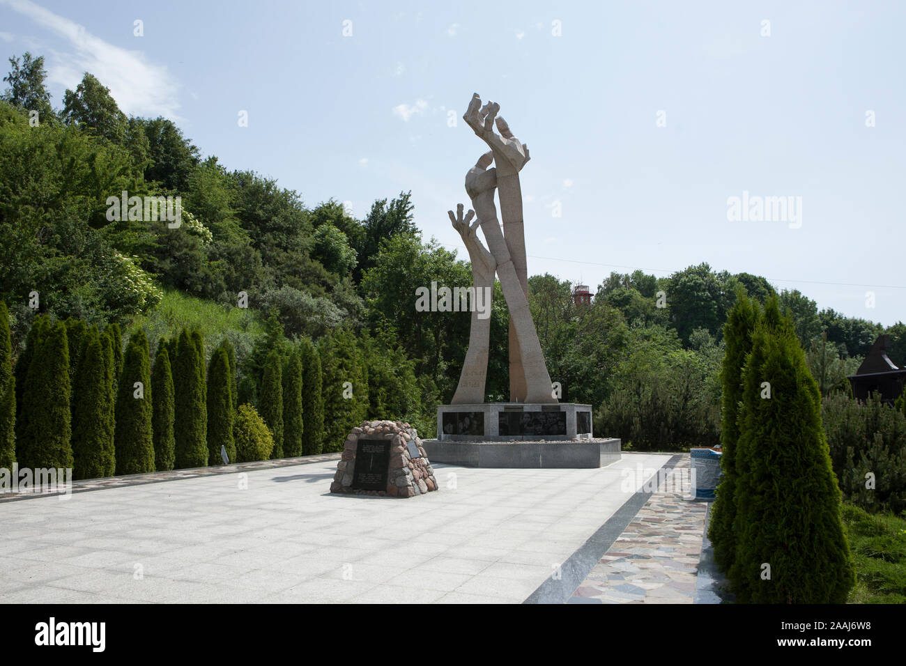 Jantarny, Kaliningrad region, Russia (Palmenicken) : Holocaust Monument Stock Photo