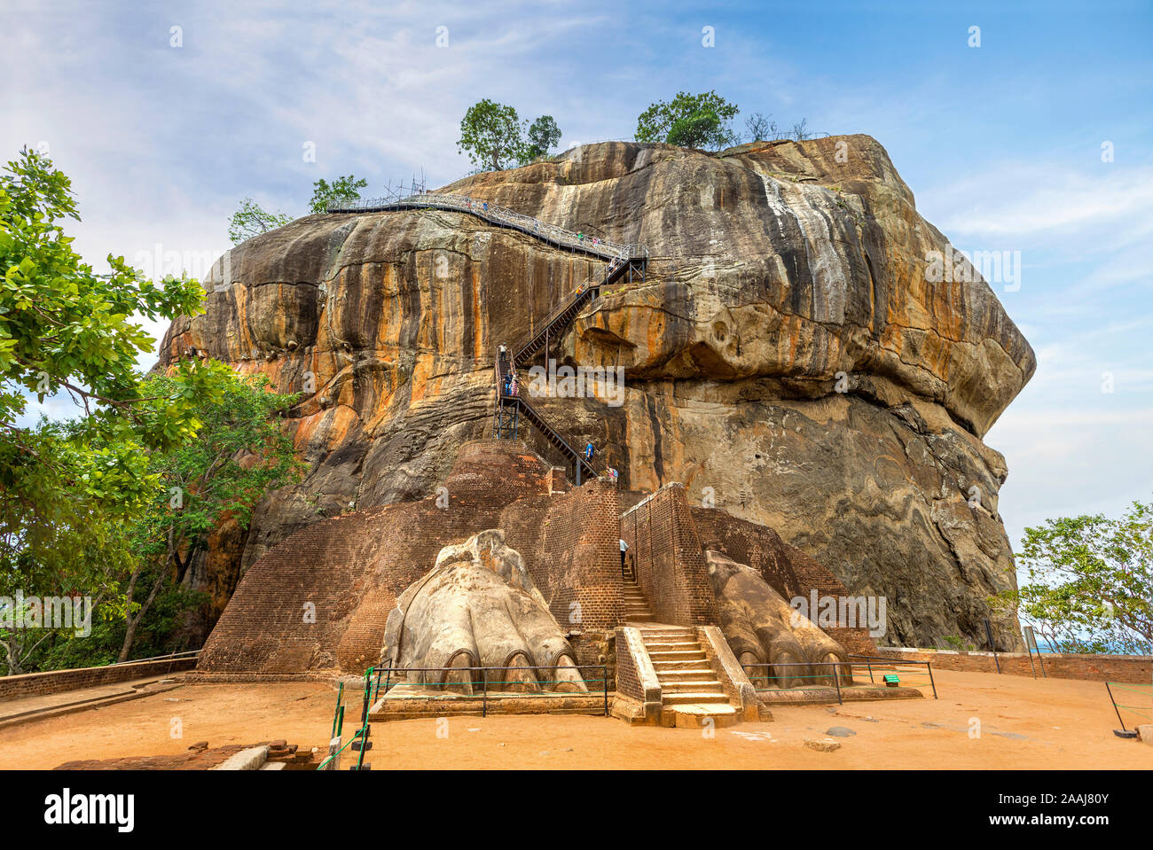 Sigiriya the Lion rock in Sri Lanka Stock Photo