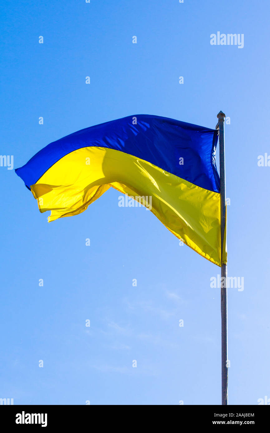 People waving ukrainian flag hi-res stock photography and images - Alamy