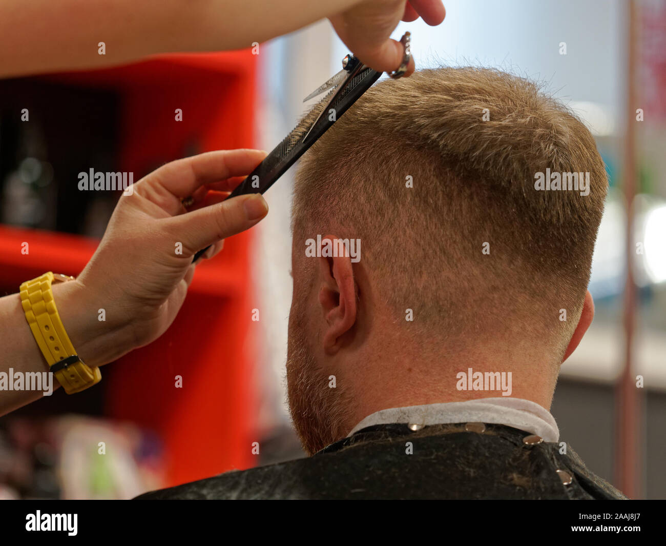 The Images Show Hairdressers At Work In A Salon Named In The
