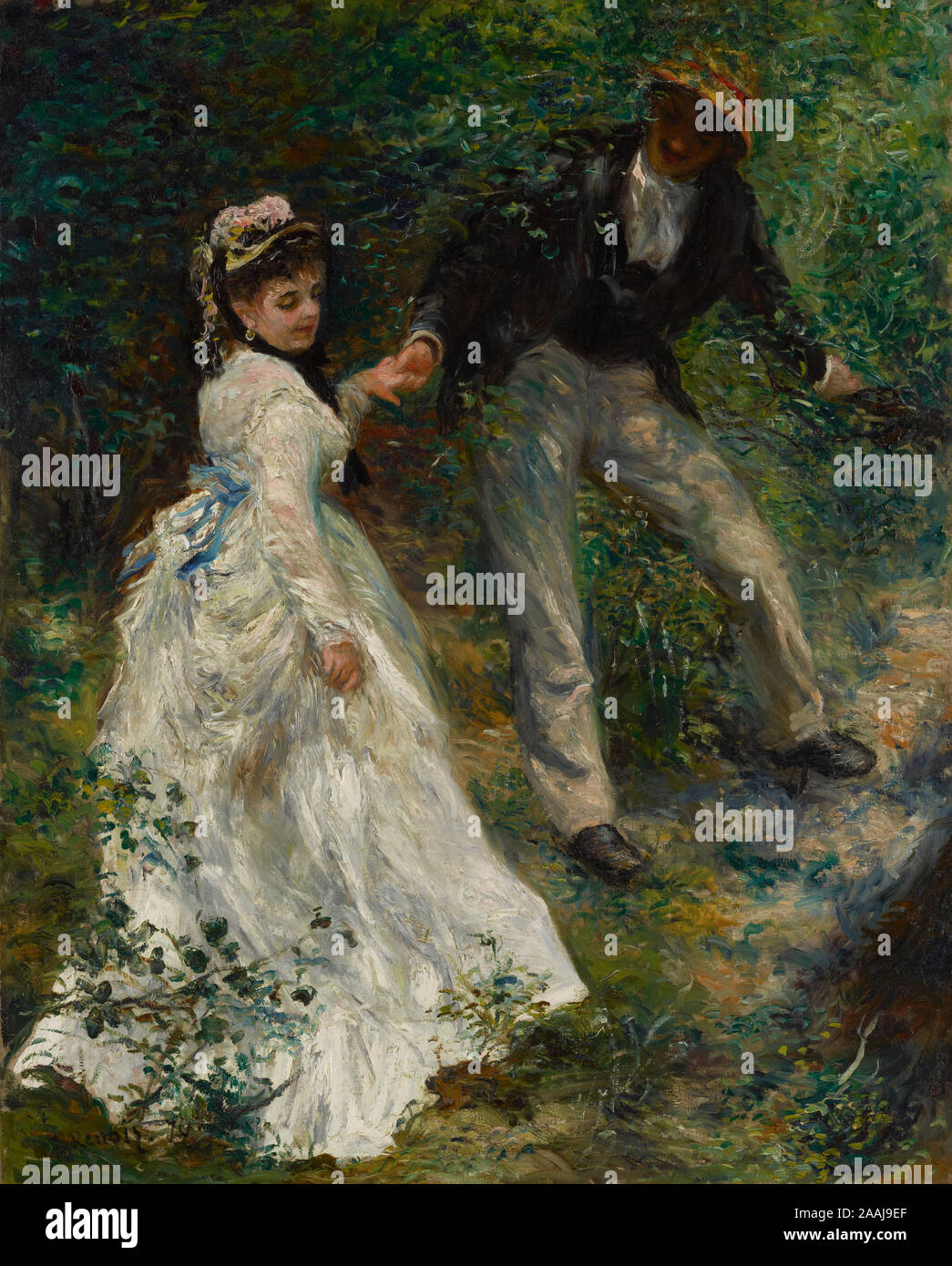 La Promenade; Pierre-Auguste Renoir (French, 1841 - 1919); 1870; Oil on canvas; 81.3 × 64.8 cm (32 × 25 1/2 in.); 89.PA.41 Stock Photo