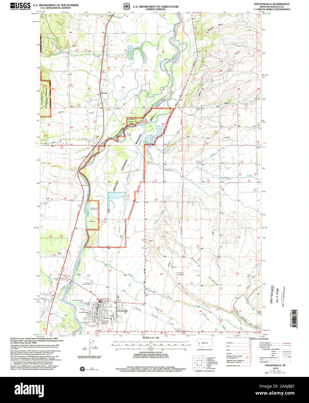 Stevensville montana map hires stock photography and images Alamy