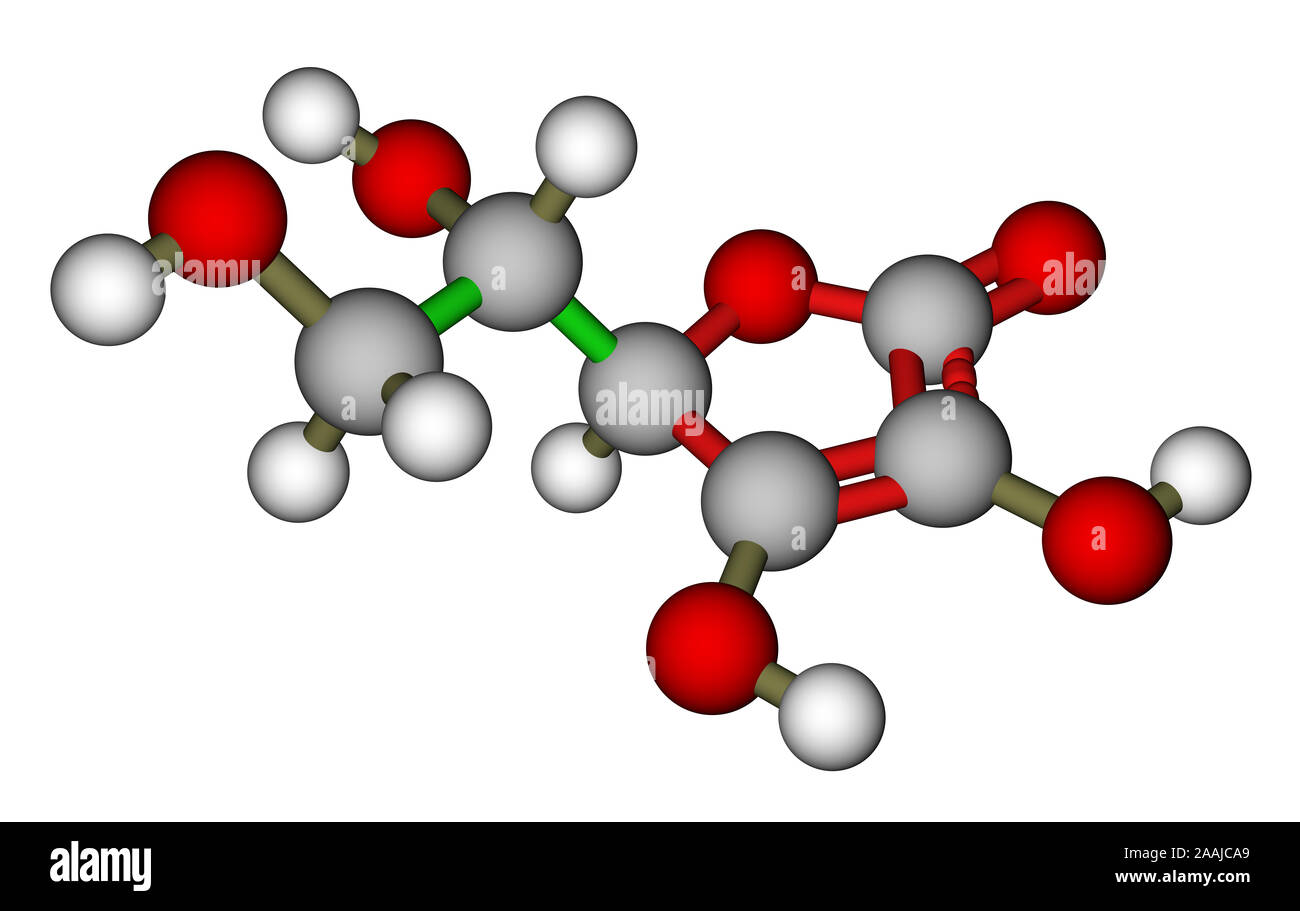 Ascorbic acid molecular model Stock Photo Alamy