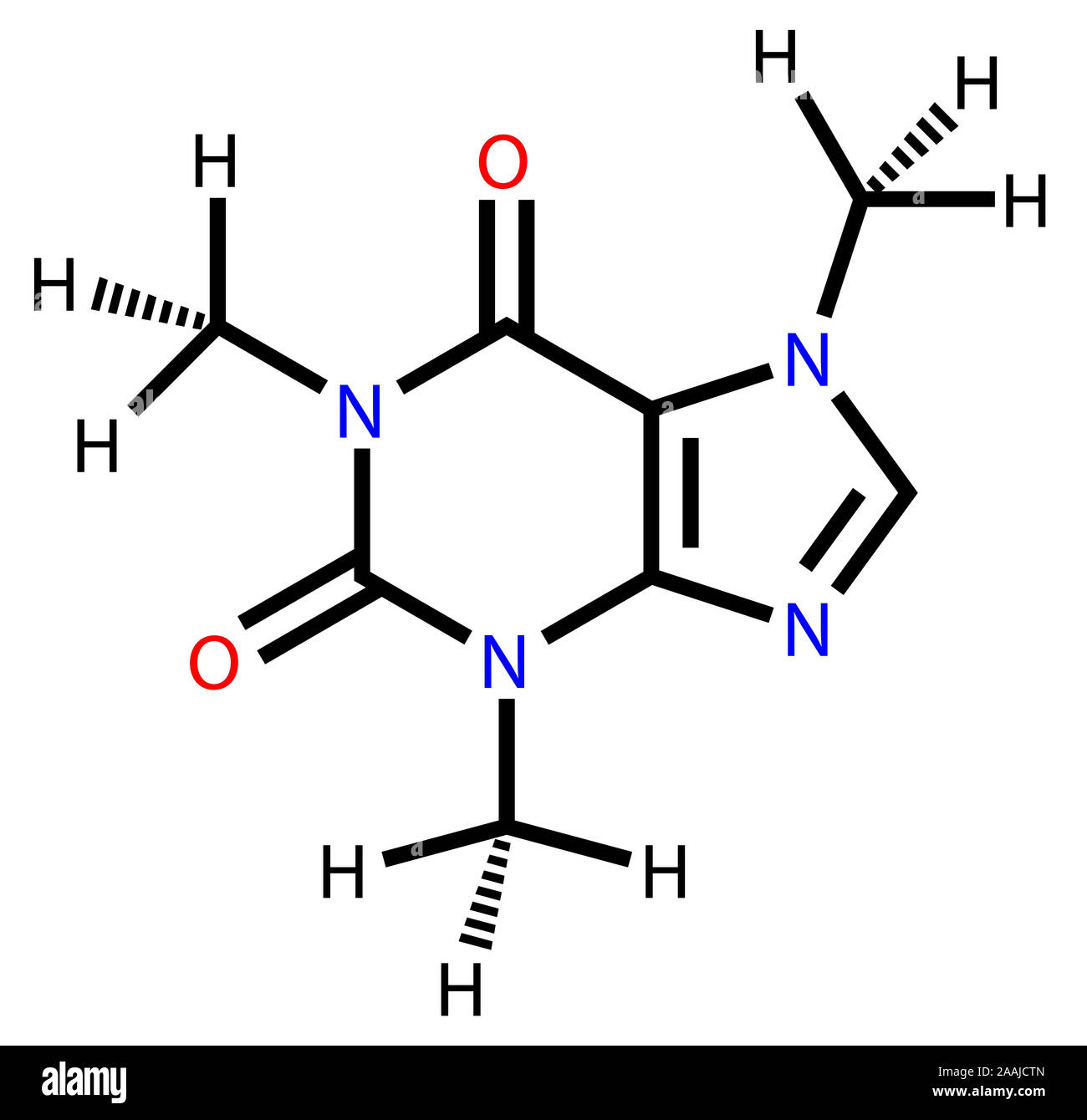 Caffeine structural formula Stock Photo Alamy