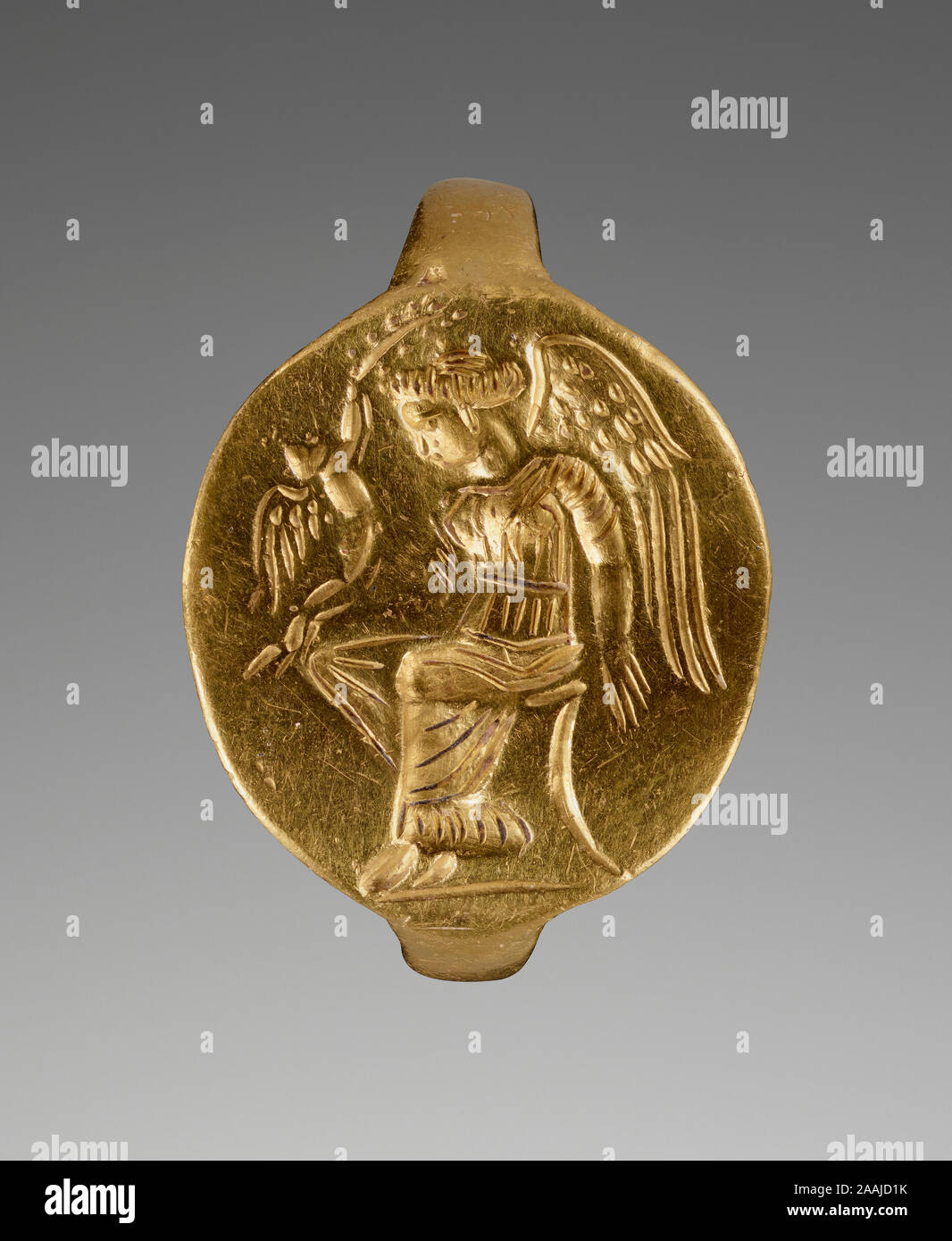 Ring; 400 - 350 B.C.; Gold; 1.4 × 1 cm (9/16 × 3/8 in.) Stock Photo