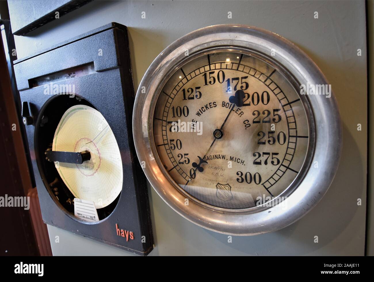 Boiler pressure gauge Stock Photo