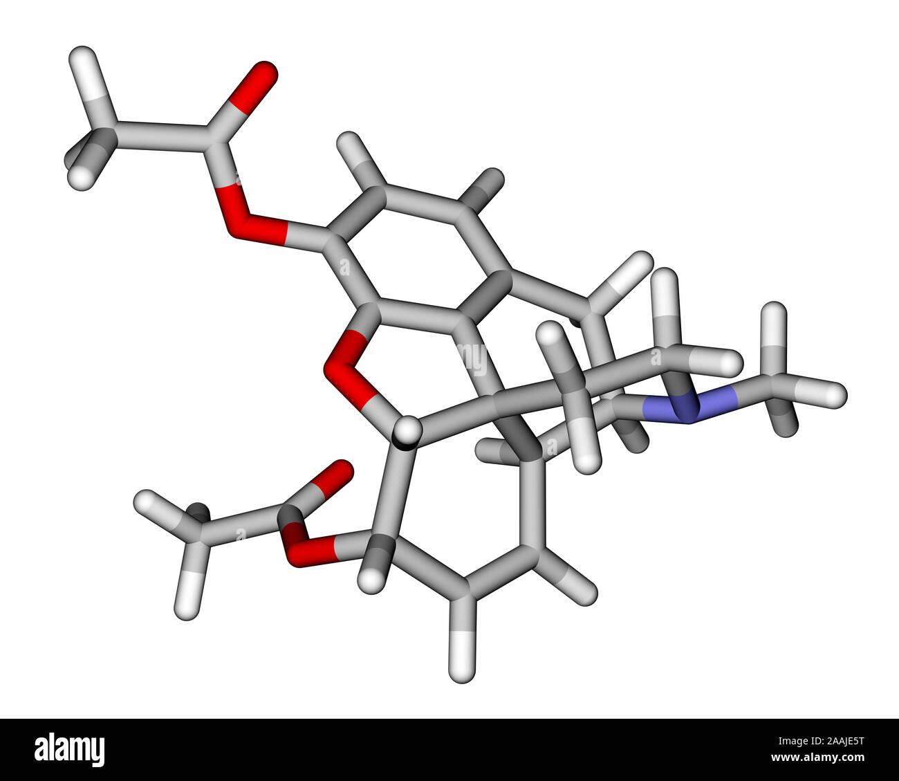 Heroin molecular model Stock Photo