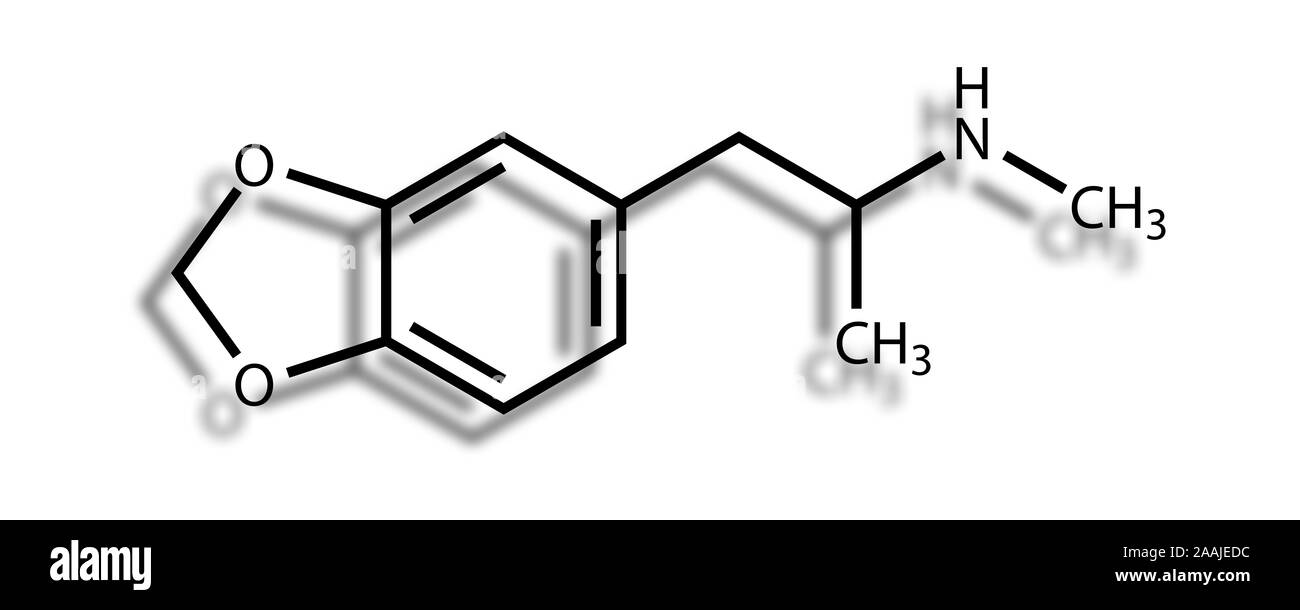 Structural formula of MDMA (ecstasy) Stock Photo