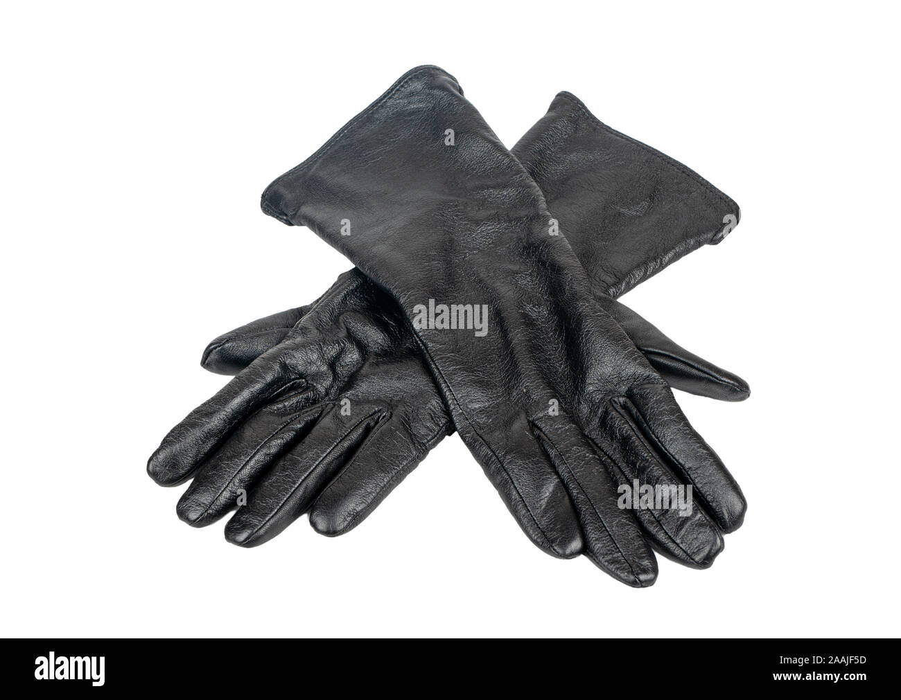 Long black leather gloves Cut Out Stock Images & Pictures - Alamy