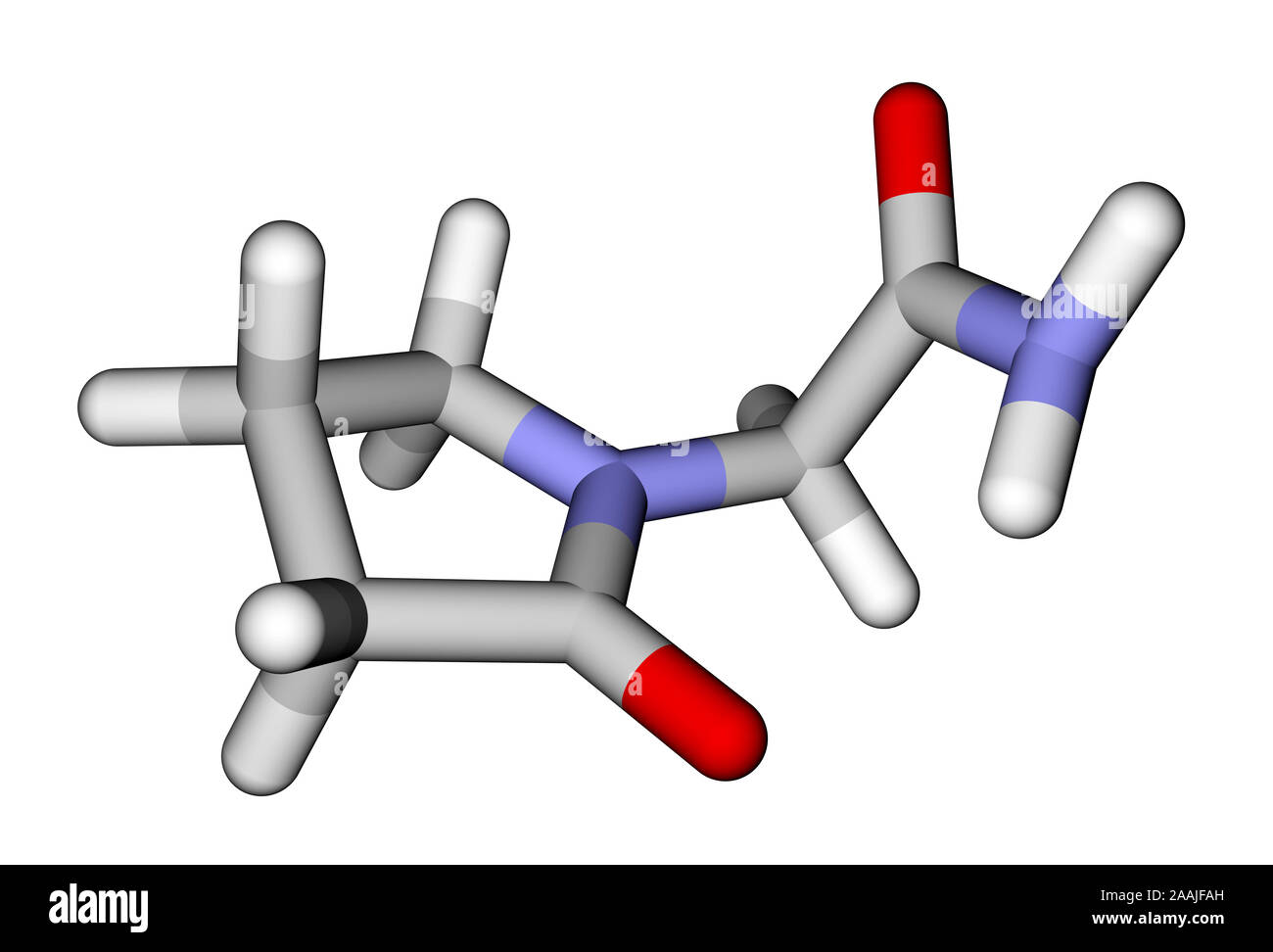 Piracetam (nootropic drug) 3D molecular structure Stock Photo - Alamy