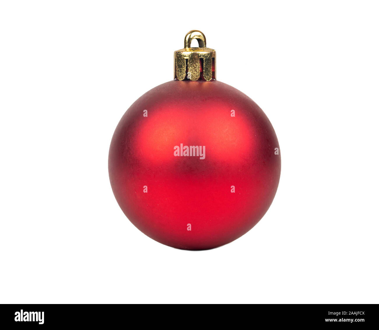 Red Christmas ball on white background Stock Photo - Alamy