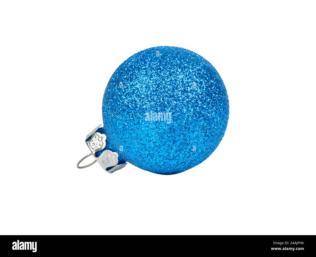 Blue Christmas ball isolated on white background Stock Photo - Alamy