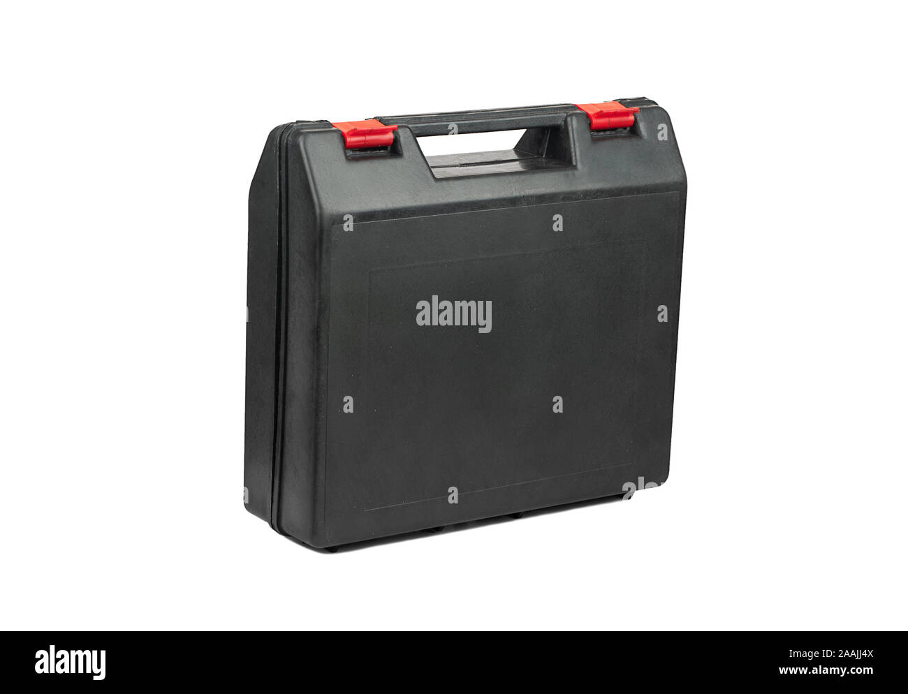 Black plastic tool box isolated on white background Stock Photo - Alamy