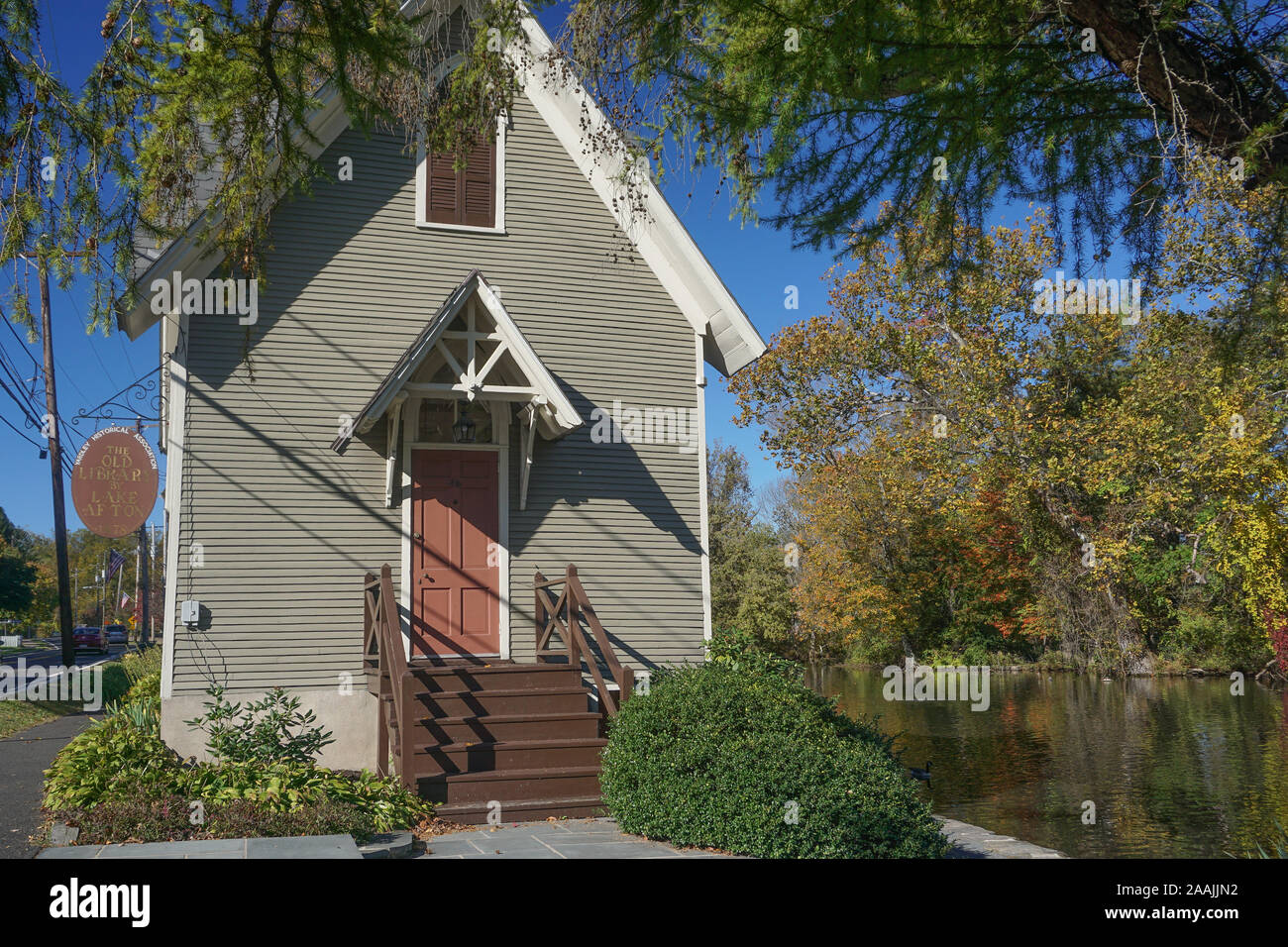 Yardley, PA The Old Library by Lake Afton, completed in 1878. The building's style, known as