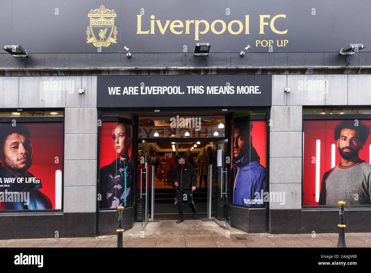 Cork, Ireland,  22nd November 2019.   John Aldridge Meet and Greet at Liverpool FC Store, Cork City. People lined up in their masses in the pop up Liverpool FC Store on Maylor Street at pm today to attend a meet and greet with former football player and manager, John Aldridge. Credit: Damian Coleman Credit: Damian Coleman/Alamy Live News Stock Photo