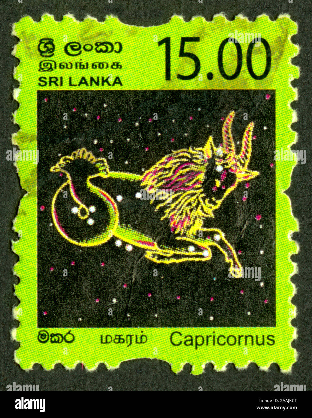 Stamp print in Sri Lanka,Capricornus,Zodiac signs Stock Photo Alamy