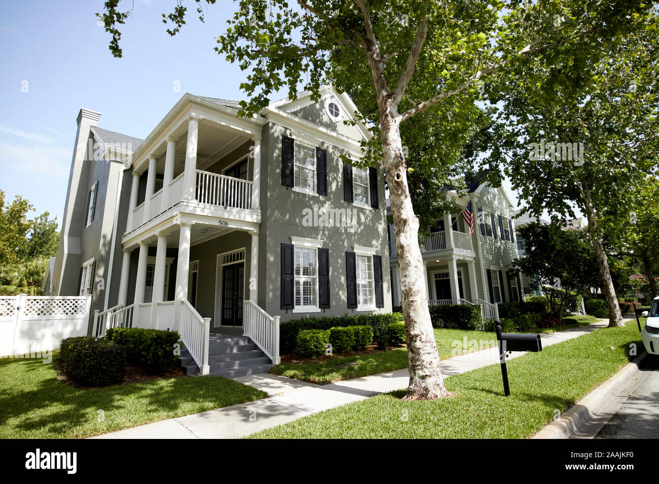large single family low density housing in residential area of celebration florida usa Stock Photo