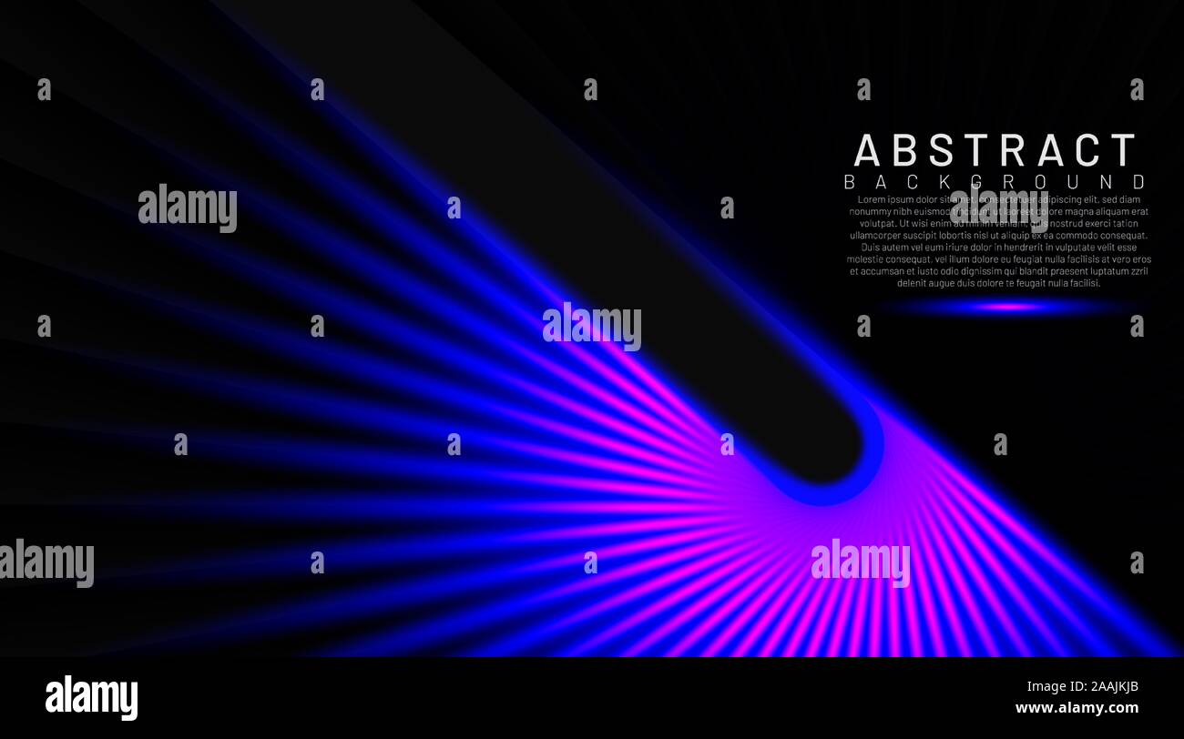 Abstract lines glow blue in a twisted dark shiny motion. abstract vector technology background Stock Vector