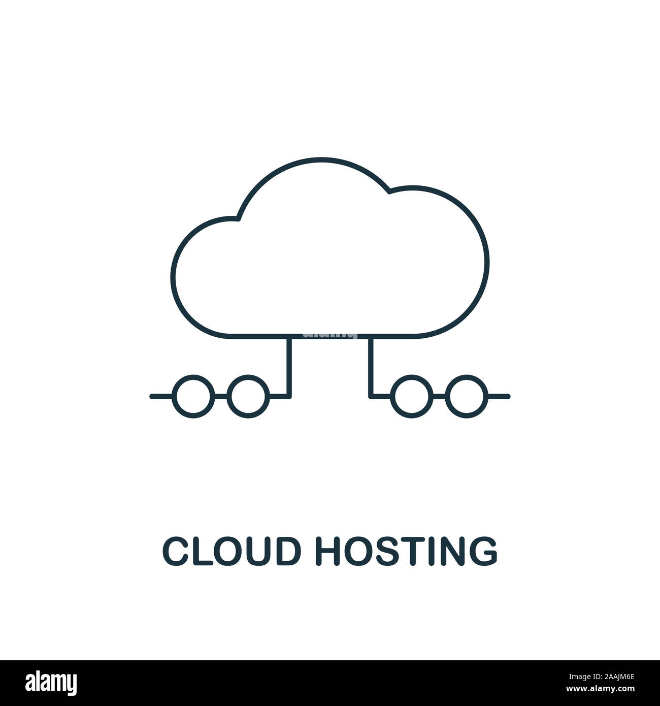 Cloud Hosting outline icon. Thin line style from big data icons collection. Pixel perfect simple element cloud hosting icon for web design, apps Stock Photo