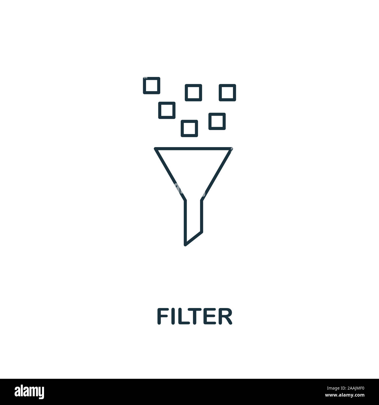 Filter outline icon. Thin line style from big data icons collection. Pixel perfect simple element filter icon for web design, apps, software, print Stock Photo