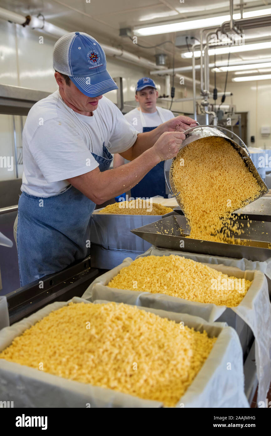 Auroraville, Wisconsin Master cheesemaker Jon Metzig (left) and