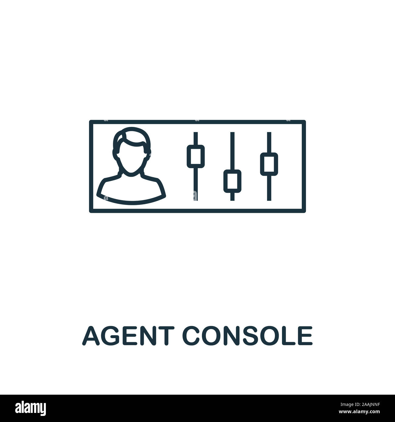 Agent Console outline icon. Thin line concept element from customer ...