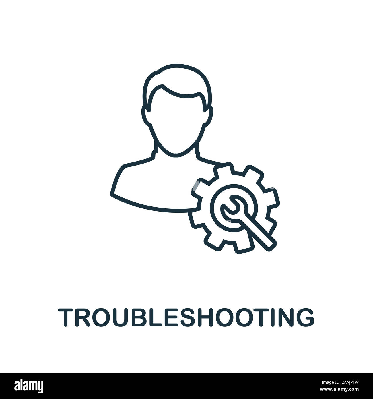 Troubleshooting outline icon. Thin line concept element from customer