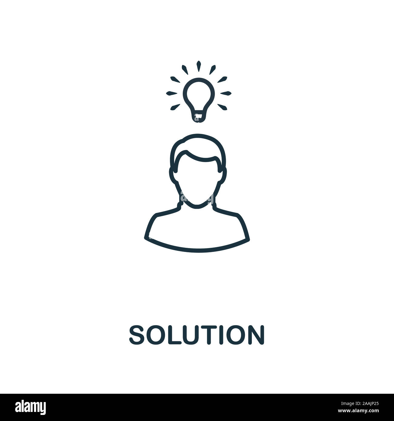 Solution outline icon. Thin line concept element from customer service ...
