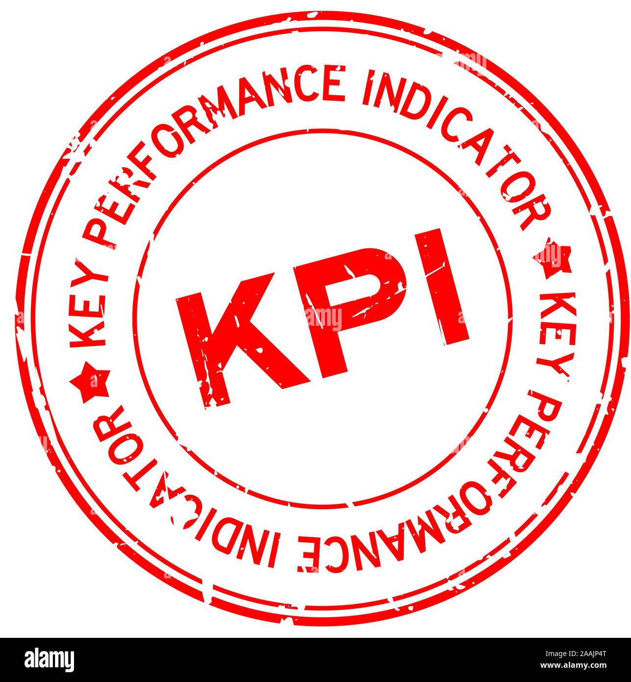 Grunge Red Kpi Word Abbreviation Key Pearformance Indicator Round