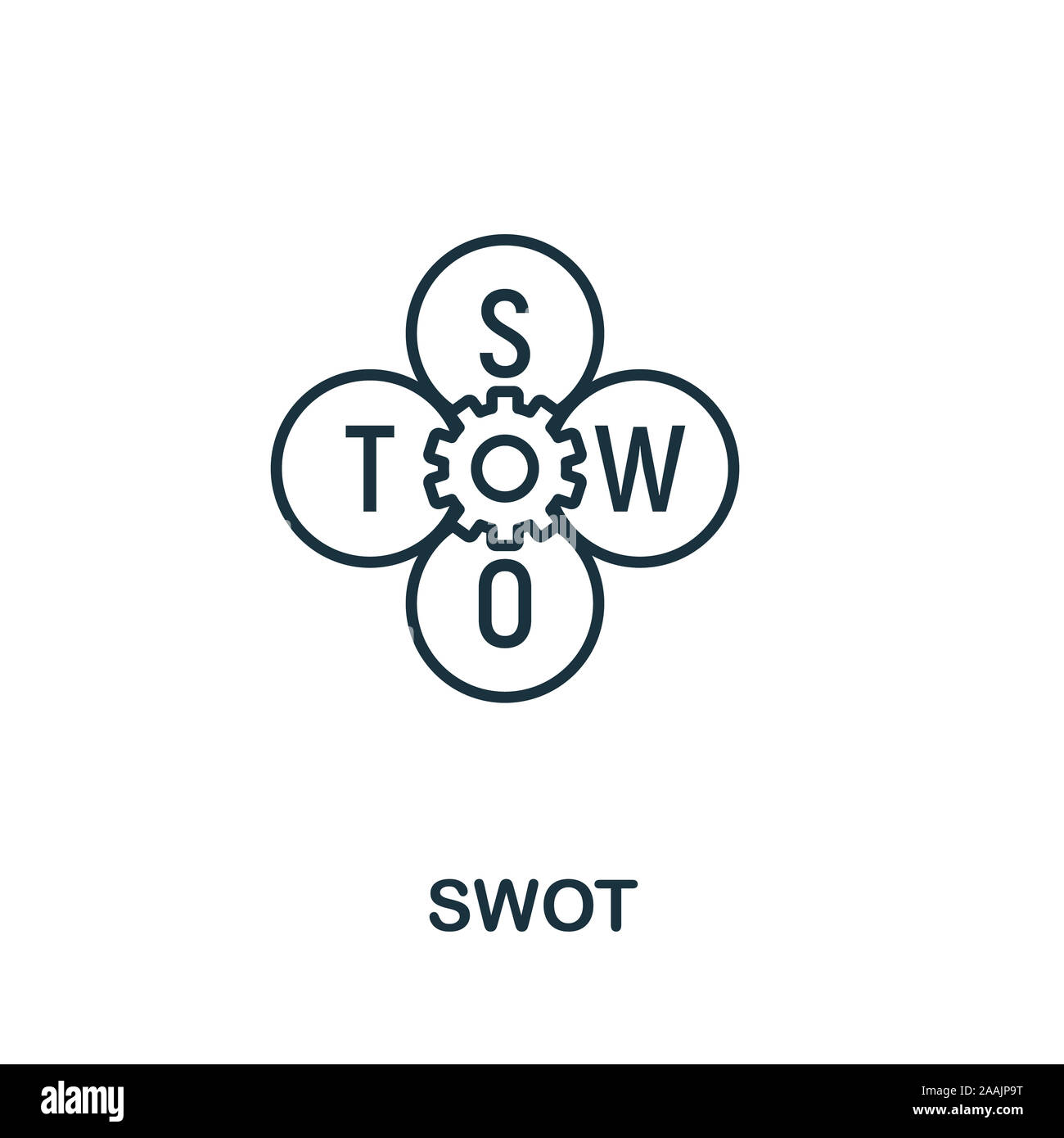 Swot outline icon. Thin line concept element from fintech technology icons collection. Creative Swot icon for mobile apps and web usage Stock Photo
