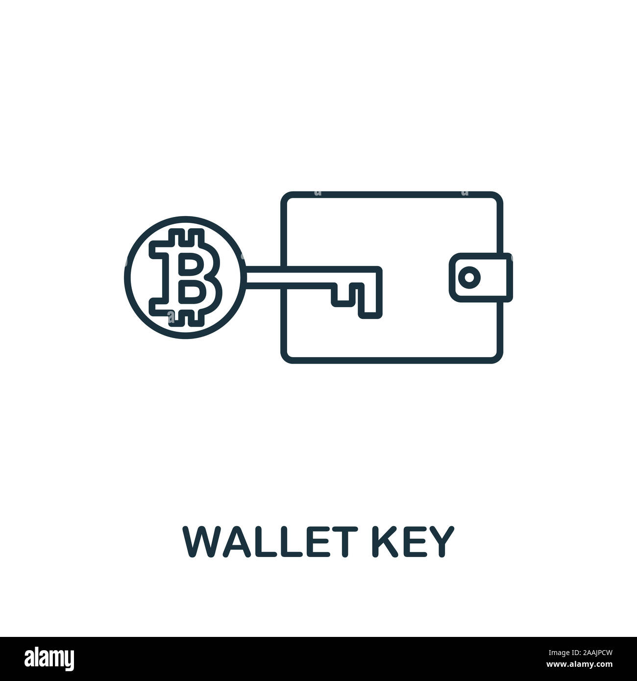 Wallet Key outline icon. Thin line concept element from fintech