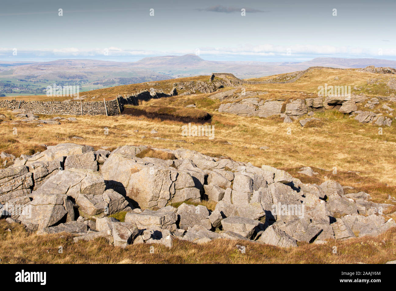 Millstone Grit rock on Bowland Knotts in the Forest of Bowland