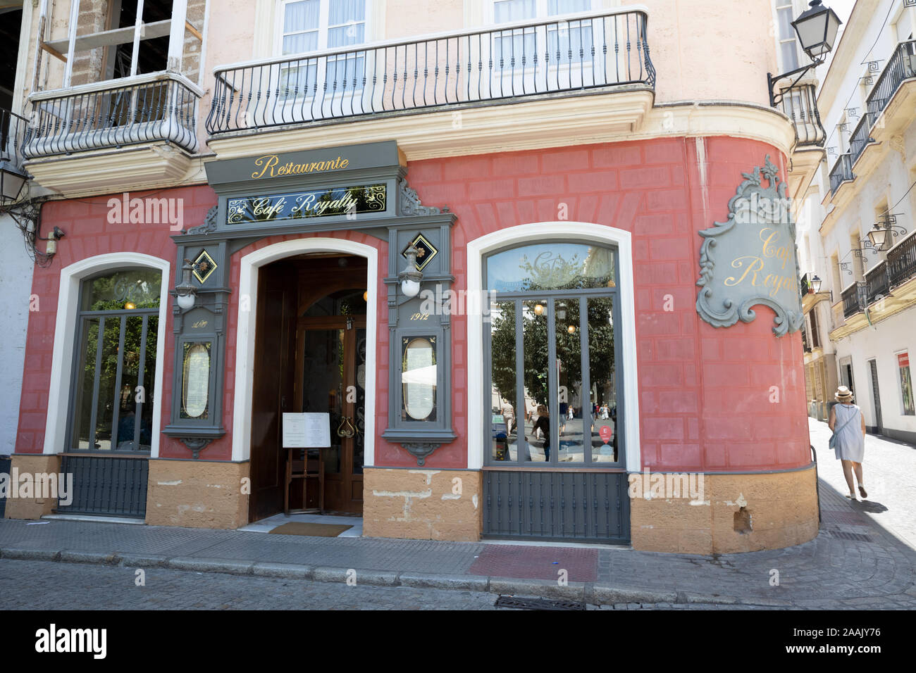 Cafe Royalty, Cadiz, Andalucia, Spain, Europe Stock Photo