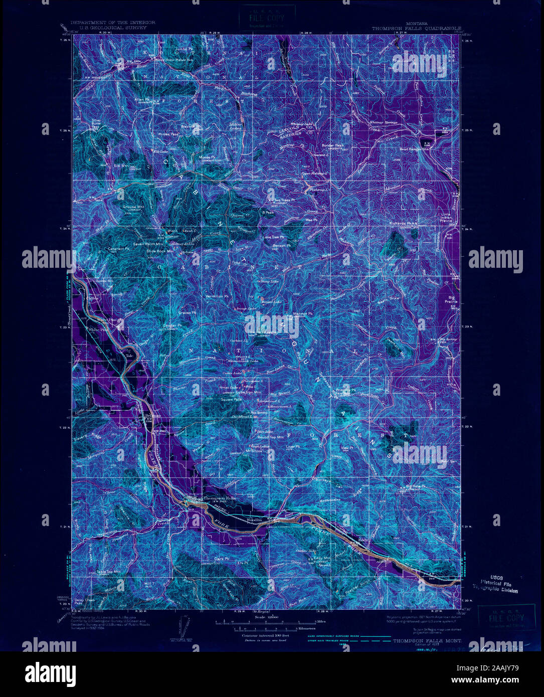 Thompson falls montana map hires stock photography and images Alamy
