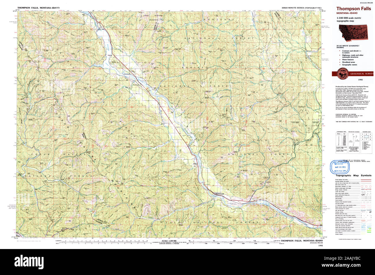 Map of thompson falls montana Cut Out Stock Images & Pictures Alamy