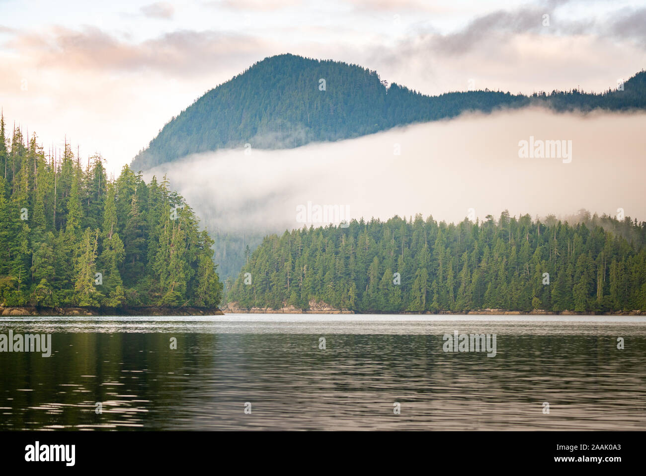 Clayoquot Sound wilderness landscape, Tofino, British Columbia, Canada Stock Photo