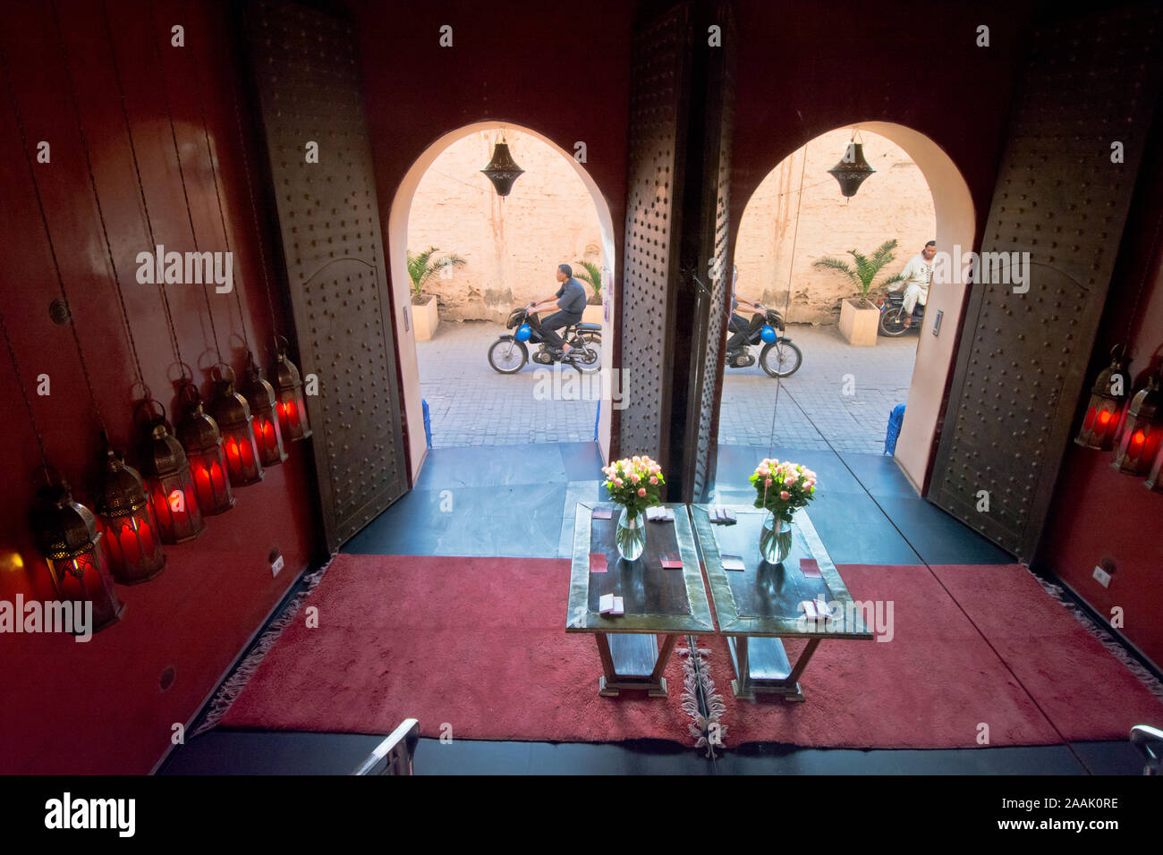 Elegant interior. Cafe Arabe, Marrakech. Morocco Stock Photo