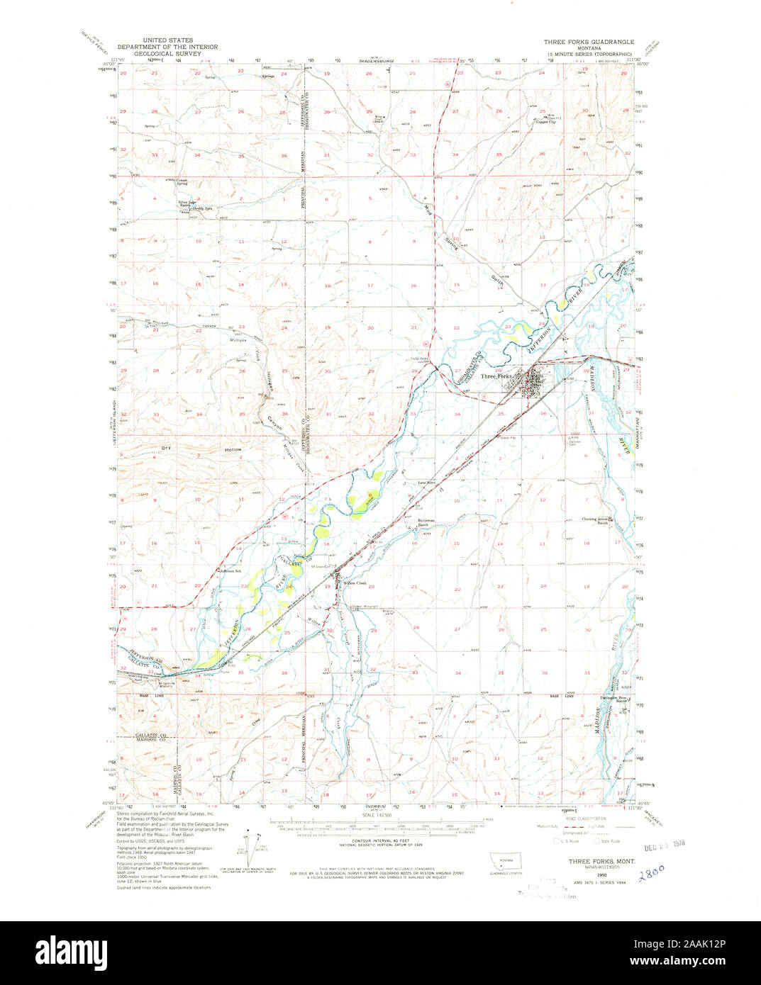 Three Forks Montana Map Three Forks Mt Cut Out Stock Images & Pictures - Alamy