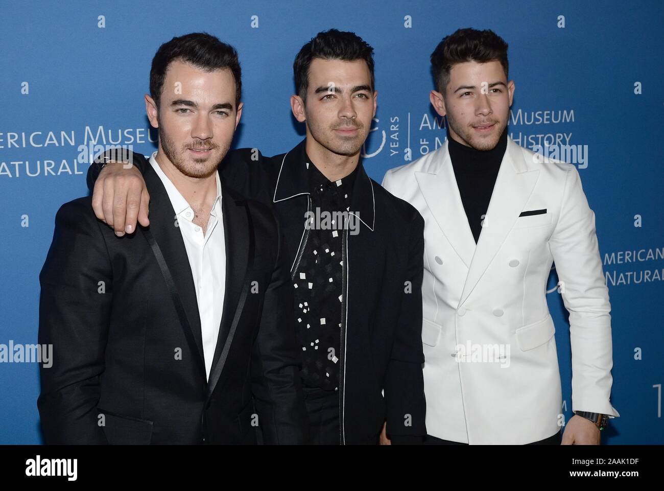 New York, NY, USA. 21st Nov, 2019. The Jonas Brothers, Kevin Jonas, Joe  Jonas, Nick Jonas at arrivals for American Museum of Natural History 2019  Museum Gala, American Museum of Natural History,