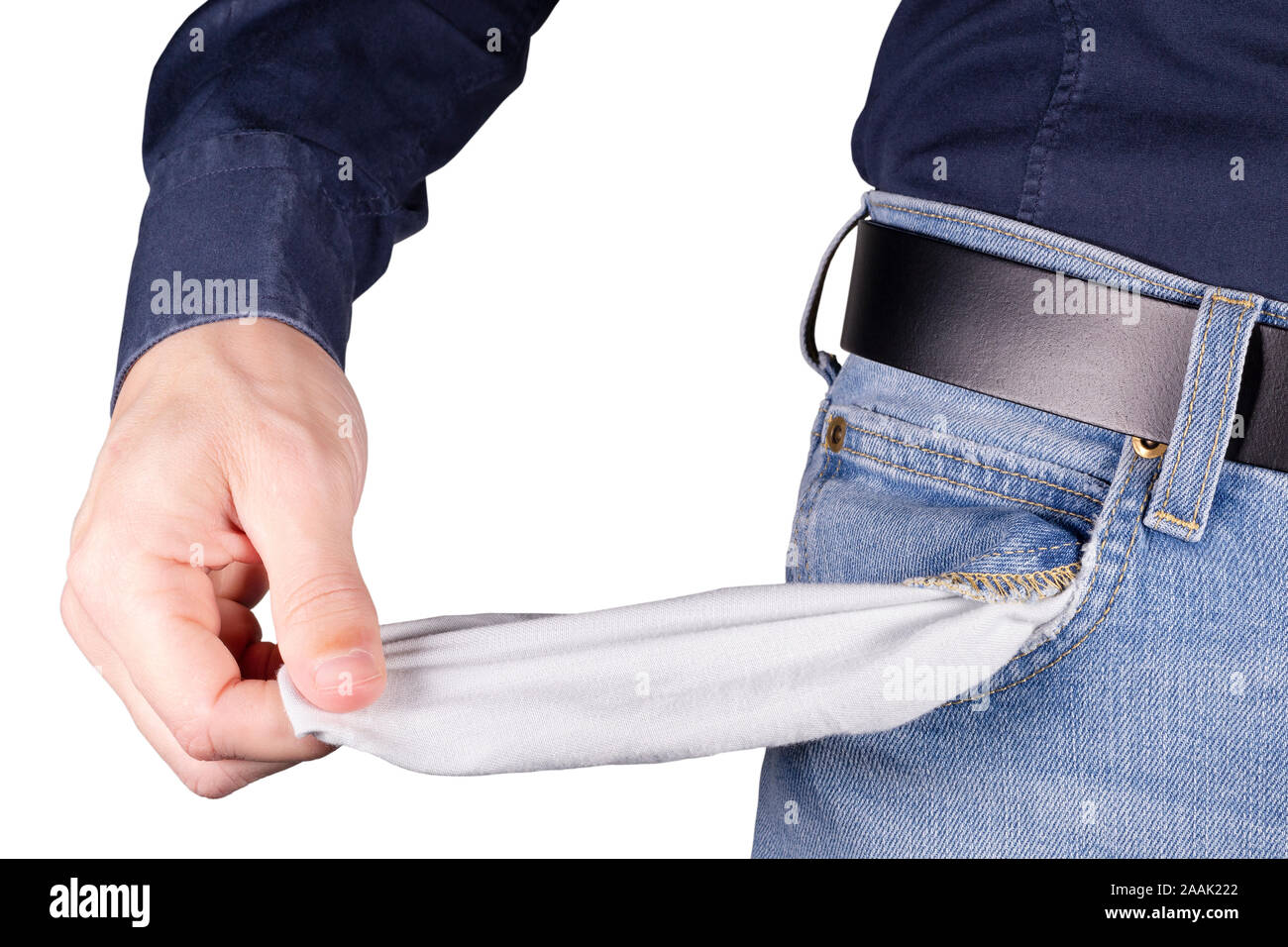 Empty Pockets Of A Poor Man Stock Photo Alamy