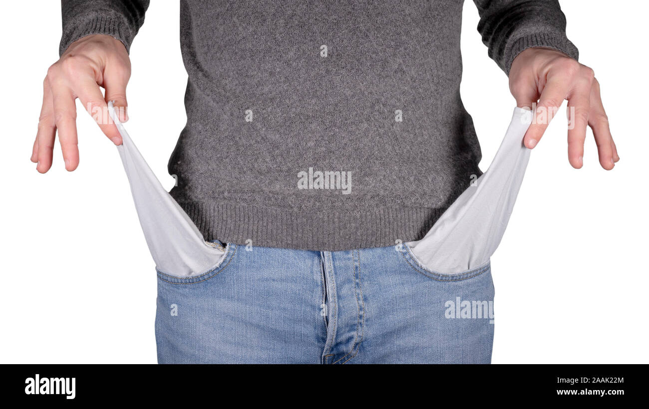 Empty Pockets Of A Poor Man Stock Photo Alamy