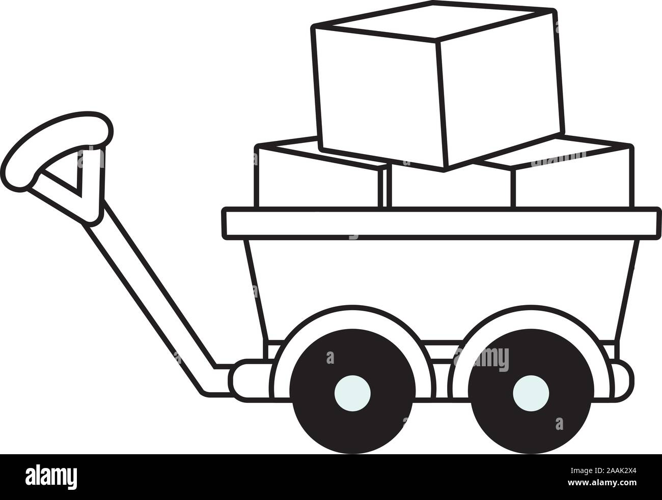 Isolated toys boxes inside cart vector design Stock Vector Image & Art