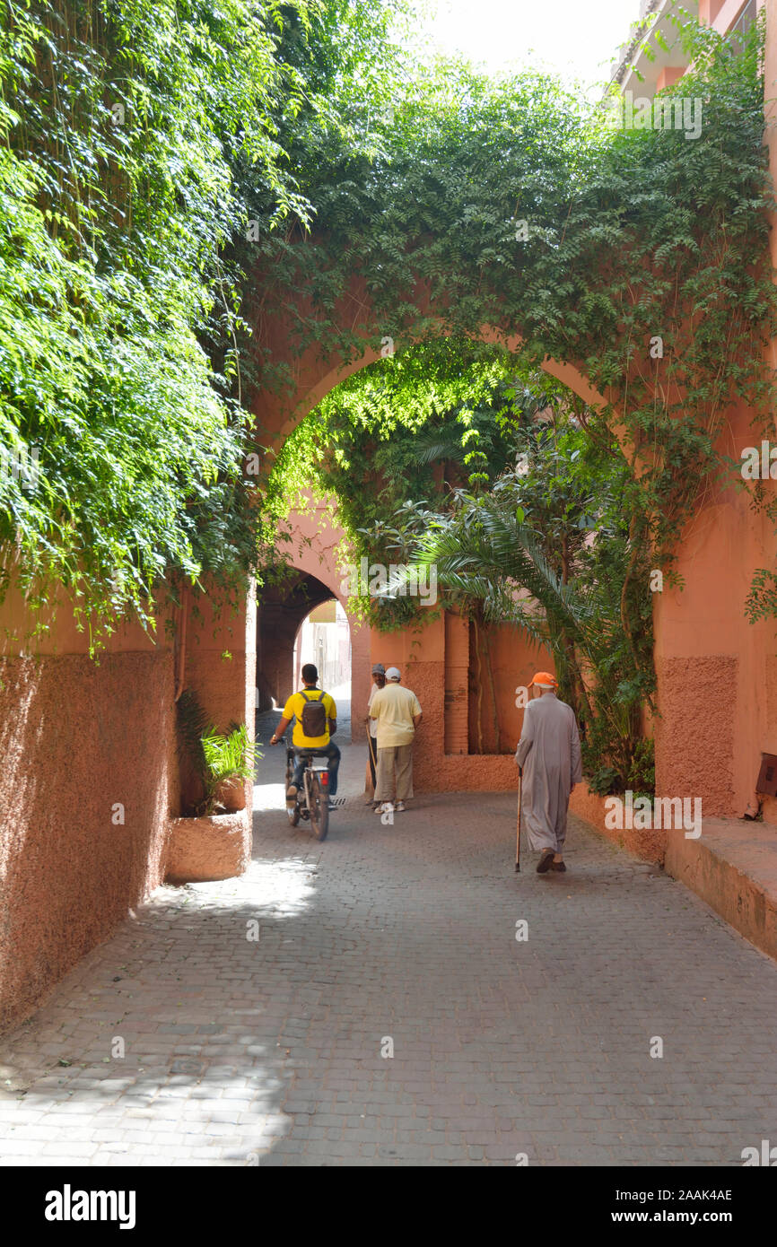 A charming street in the medina of Marrakech. Morocco Stock Photo